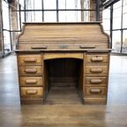 Vintage Amerikaans Rolluikbureau In Massief Eik/retro Bureau thumbnail 6