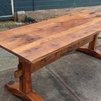 Antieke Rustieke Landelijke Massief Houten Eettafel 210 Cm thumbnail 6