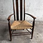 Vintage Arts And Crafts Chair With Rush Seat thumbnail 13