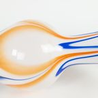 V.B. Opaline - Florence - Empoli Glas - Oranje/Blauw/Wit - Vetreria Di Borgonovo - Italie - 60'S thumbnail 6