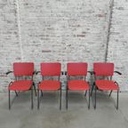 4 Vintage Eettafelstoelen Met Armleuningen thumbnail 8