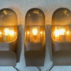 3x Vintage ‘smoked Glass’ Muurlamp – Hans Popp thumbnail 3