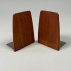 Vintage Set Teakhouten Boekensteunen, Mid Century, Kai Kristiansen thumbnail 4