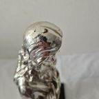 Italian Jesus Christ Sculpture Silver Plated Argenti 725 Heart Of Sacred thumbnail 5