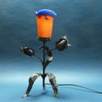 Art Deco Wrought Iron Lamp François Carion thumbnail 4