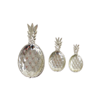 Verzilverde Ananas Schalen Set Van 3 Mid Century Modern Seventies 40Cm | Kerst thumbnail 4