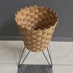 Wicker Basket On Metal Legs 1970S thumbnail 4