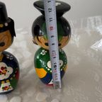 5 X Leuke Houten Japanse Stijl Beeldjes Met Bewegende Hoofd thumbnail 11
