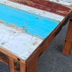 Gerecycled Robuust Rustieke Houten Eettafel, 200 X 95 Cm thumbnail 12