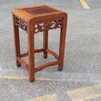 Oosterse Houten Bijzettafel Nachtkastje Plantentafel thumbnail 2