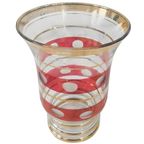 Artdeco Booms Glas De Rupel Vaas Rood Goud 1930’s thumbnail 3