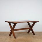 Brutalist Solid Wood Table In Mahogany Wood Was 900€ Now 650€ ! thumbnail 2