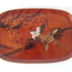 Antiek Oosters Dienblad Met Vogels thumbnail 2