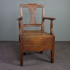 Prachtige Antieke Engelse Eind 18 Begin 19E Eeuwse Arm Chair, Stoel Met Armleuningen thumbnail 2