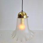 Vintage Peill & Putzler Hanglamp Glas Messing Regency '60 thumbnail 7