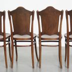 Set Van 4 Originele Antieke Jacob En Josef Kohn Bentwood Design Thonet Stoelen Uit Begin 20e Eeuw thumbnail 4