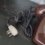 Vintage Telefoon Met Draaischijf T65 Deluxe Bruin Mocca thumbnail 3