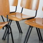 Set Van 4 Mooie Vintage Jaren ’60 Dutch Design Marko School/Kantine/Eetkamerstoelen thumbnail 11