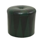 Ronde Vintage Groene Zwarte Poef Tweekleurig Skai Sixties thumbnail 10