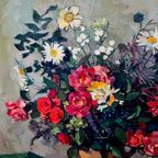 Leo Pringels (1901-1992) “Stilleven Met Bloemen”. thumbnail 5