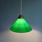 Art Deco Hanglamp In Kegelgroen Opaline, 1920-30 thumbnail 1