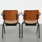 Set Van 2 Leuke Vintage Jaren ’60 Dutch Design Marko Bijzet/eetkamerstoelen Met Armleuningen thumbnail 5
