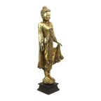Enorm Boeddhabeeld Verguld Hout Mandalay Birma 140Cm thumbnail 9
