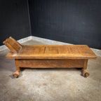 Antieke Oosterse Houten Chaise Longue thumbnail 3