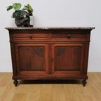 Vintage Frans Dressoir Commode, Ladekast Badkamermeubel Met Marmer Blad 201 thumbnail 3