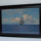 Hugo Schnars Alquist Lithograph Zeilschip, Maritiem Ludwig Müller thumbnail 3