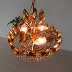 Retro Vintage Hanglamp Hollywoodregency Jaren 60 Goud Kleur thumbnail 4