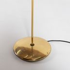 Pair Of Italian Golden Floor Lamps With Glass Shade, 1970’s thumbnail 4