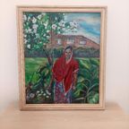 Origineel Acrylschilderij Indische Vrouw. thumbnail 9
