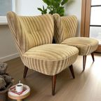 Set Van 2 Vintage Cocktailstoelen / Eenzitjes / Fauteuils thumbnail 5
