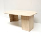 Italiaans Design Vintage Travertine Salontafel Gemaakt In De Jaren '70 thumbnail 5