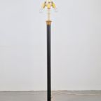 Regency Groen Leer Vloerlamp Goud Lamp Vintage Neoclassic thumbnail 2