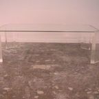 David Lange Lucite And Glass Coffee Table thumbnail 3