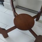 Vintage Bijzettafel Salontafel Rond Bruin Eiken thumbnail 8