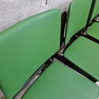 Nieuw Bekleed 4 Vintage Eetkamerstoelen Opnieuw Bekleed Groene Stoelen thumbnail 5