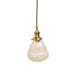 Hanglampje Art Deco Mat Glas Rozen Motief, Frankrijk Jaren '20/anno Nu. thumbnail 2
