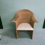 Vintage Luit Van Der Helm Rotan Slederok Stoelen (Nieuw Gestoffeerd) thumbnail 5
