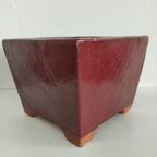 Set Vintage Bloempotten Keramiek Bordeauxrood thumbnail 5