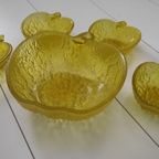 Vintage Set Schalen Appels Glas Geel thumbnail 5