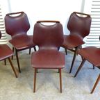 Prachtige Vintage Uitschuifbare Tafel Met 5 Retro Stoelen thumbnail 9