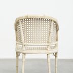Gezellige Vintage Jaren 70 Design Stoel Van Jonathan Adler Gemaakt Van Riet En Bamboe thumbnail 4