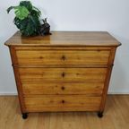 Antieke Vintage Notenhouten Ladekast Wandkast Dressoir thumbnail 3