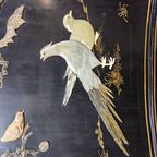 Vintage Chinese Lakkast Vogels Bloemen (speksteen) Bohemian Kast / Oosterse Kast / Aziatische Kast thumbnail 10