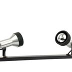 Vintage Wandlamp Met 2 Spots - Aluminium & Zwart thumbnail 3