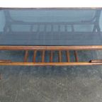 Rotan Tafel Met Rookglas En Leren Bindingen thumbnail 5