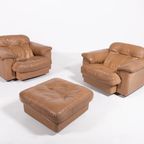 De Sede Ds 101 Brown Leather Lounge Chairs / Fauteuil, 1970’S thumbnail 2